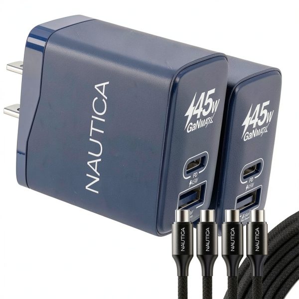Nautica 45W USB C Charging Bundle Fast Charging PD QC 30-0