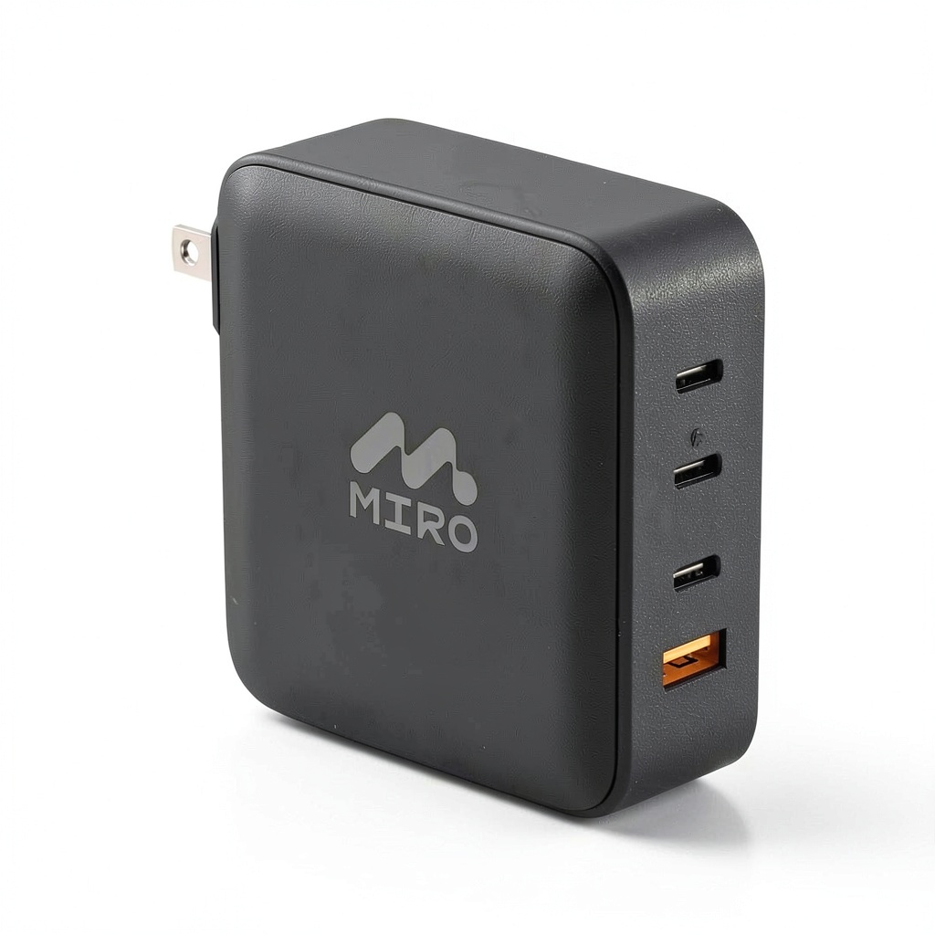 Wall Charger D6 showing four ports and compact design on a desk