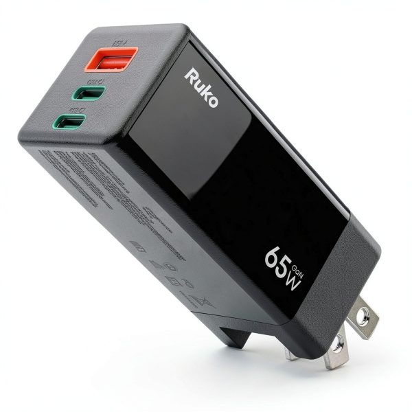 Ruko 65W Fast Charger Compact 3 Port Universal Power Adapter-1