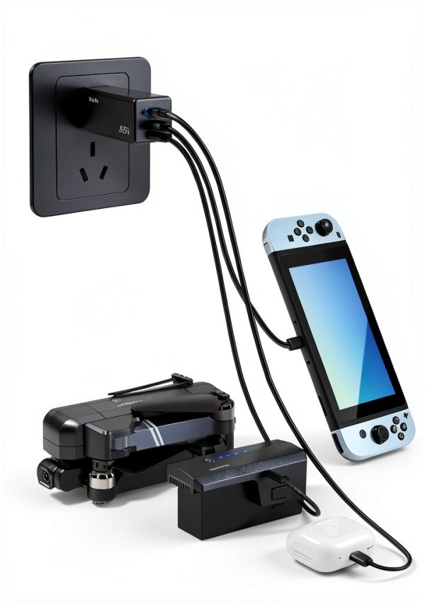 Ruko 65W Fast Charger Compact 3 Port Universal Power Adapter-4