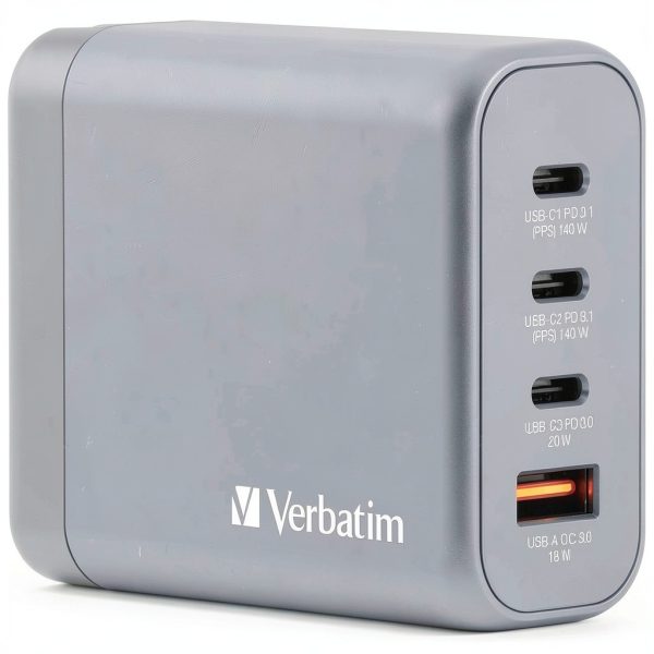 Verbatim 140W GaN Wall Charger Fast Charging Ultraportable-0