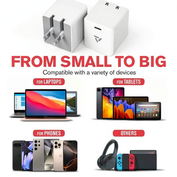 Vena 30W USB-C Foldable Travel Charger Fast PD3.0-4