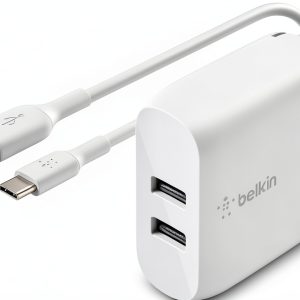 Belkin 24W Dual USB Wall Charger Fast Charging Two Devices-0