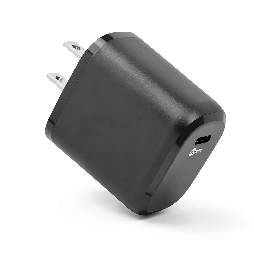 Esoulk 20W USB-C charger in use with an iPhone on a desk