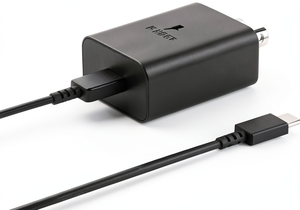 Samsung 15W Type C Wall Charger connected to a Galaxy phone