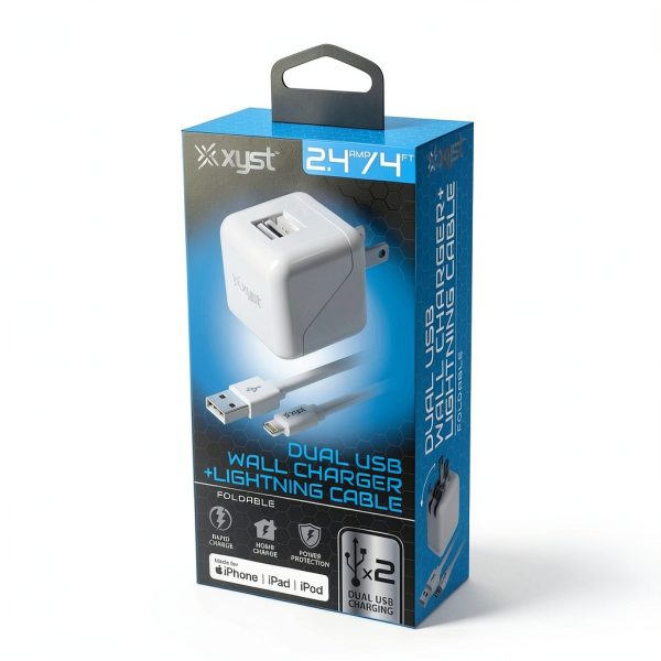 XYST Dual USB Wall Charger Fast Charge Foldable Design-11