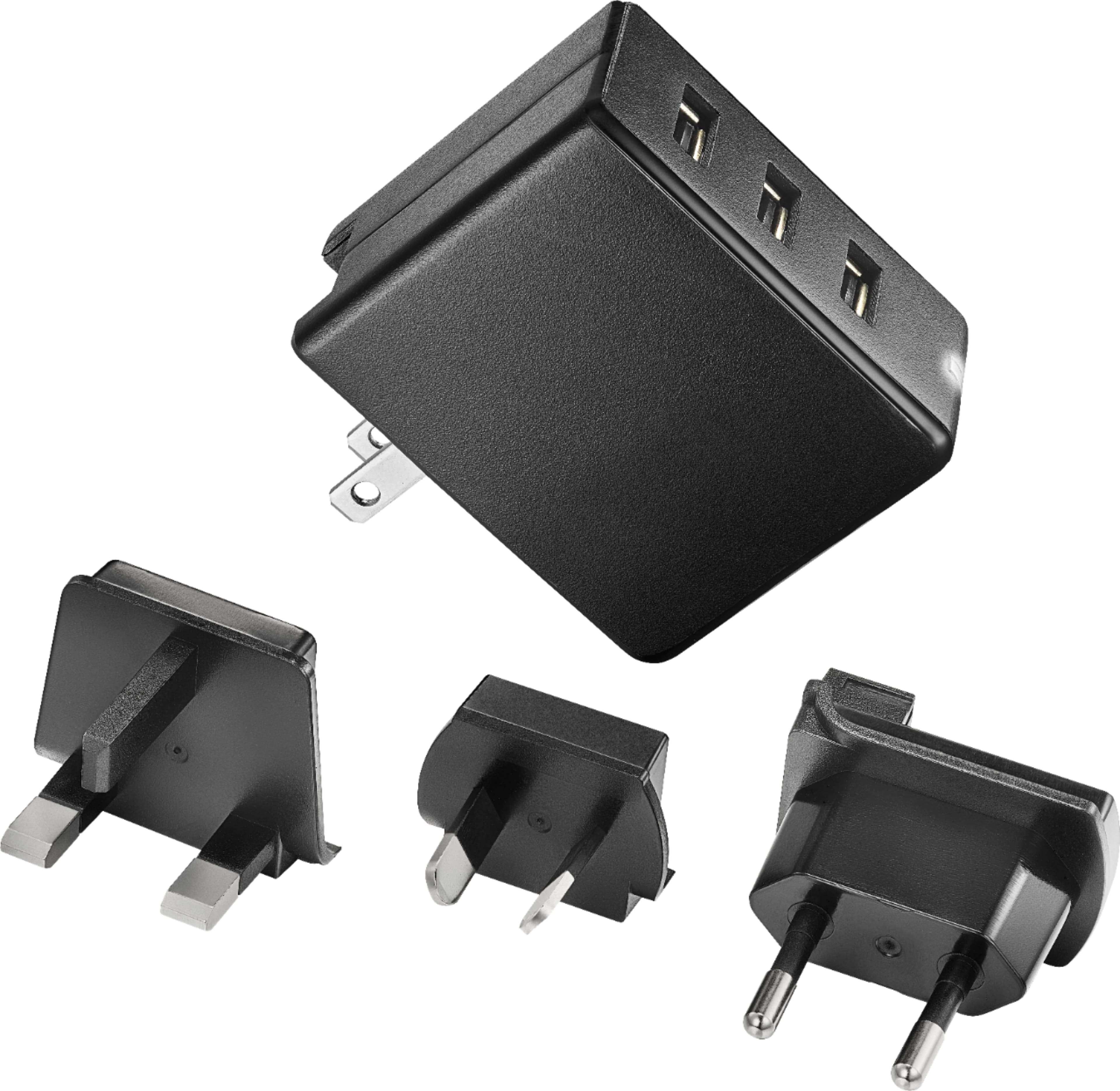 Insignia 30W Wall Charger with interchangeable plugs and travel pouch