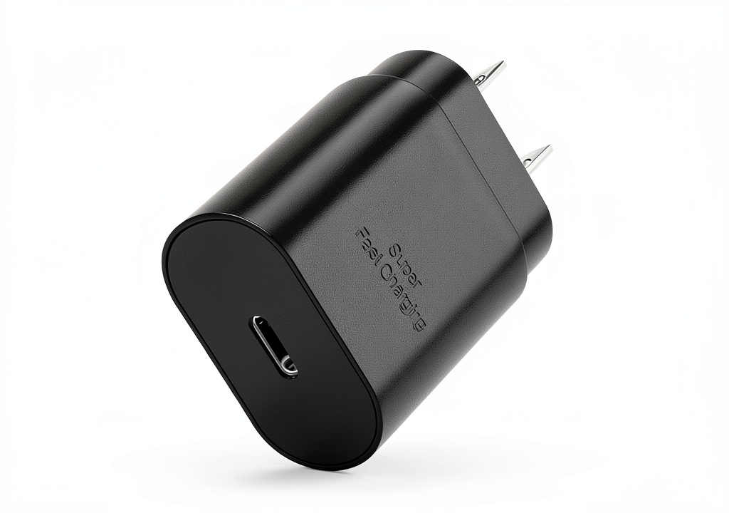 Samsung 25W Super Fast Wall Charger connected to a smartphone