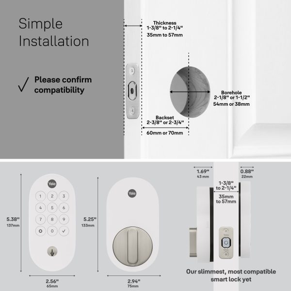 Yale Smart Lock with Matter Pushbutton Keypad Multiple Colors-9